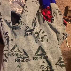 Reebok Blue Logo Print Hoodie